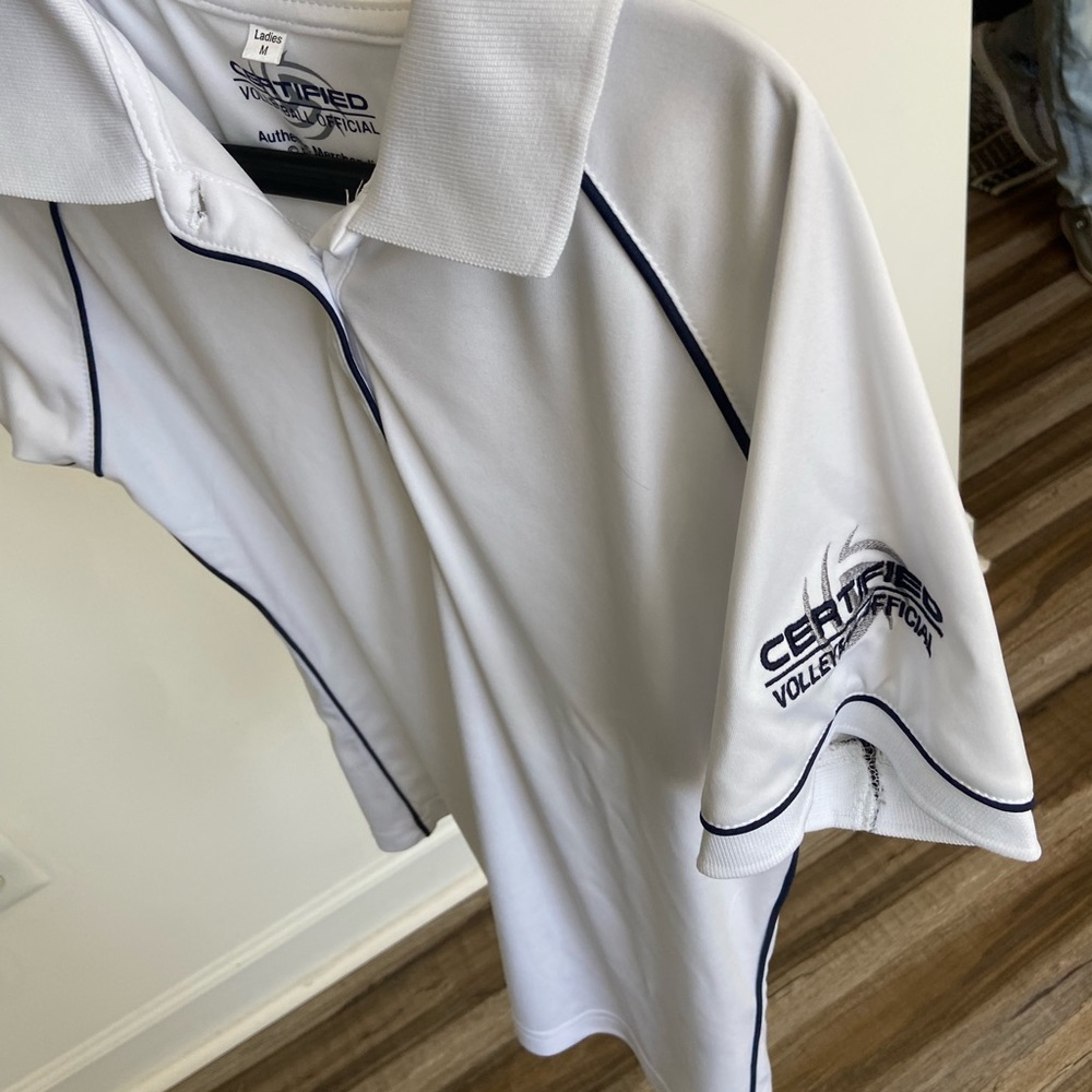 White Volleyball Official Polo